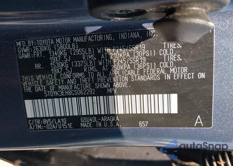 2012 Toyota Highlander Limited V6 z USA, uszkodzony, nr VIN 5TDYK3EH8CS062292